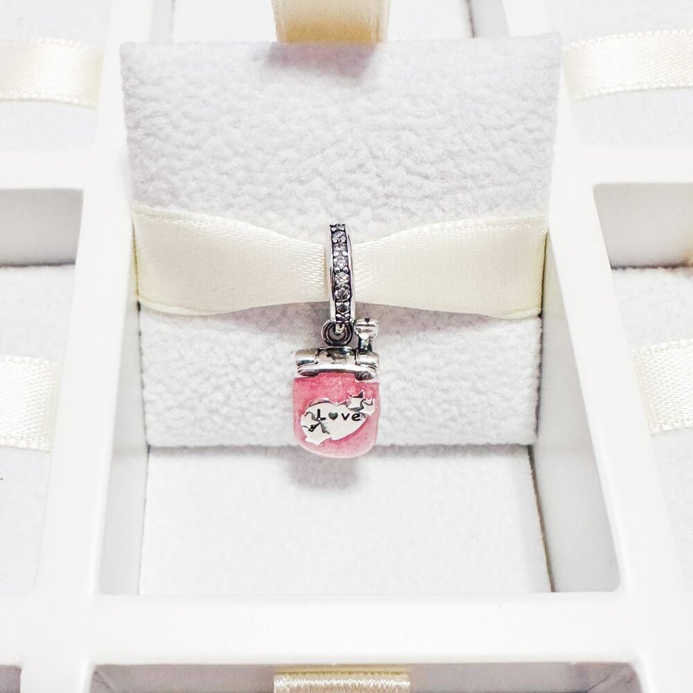 925 Sterling Silver Pink Openable Cellphone Dangle Charm Fits Pandora Bracelets
